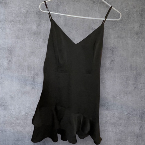 Express Black Sheath, Asymmetrical Romper with Spaghetti Straps-Size Medium Y2K - Picture 5 of 6